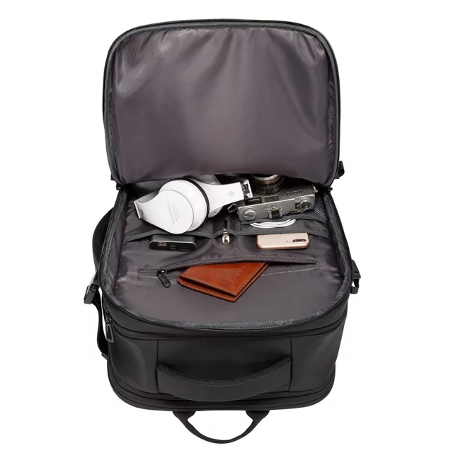 Bange waterproof backpack for a 17" laptop, city travel, 47.5x31x26 cm, expandable for work, airplane, men's, women's, black