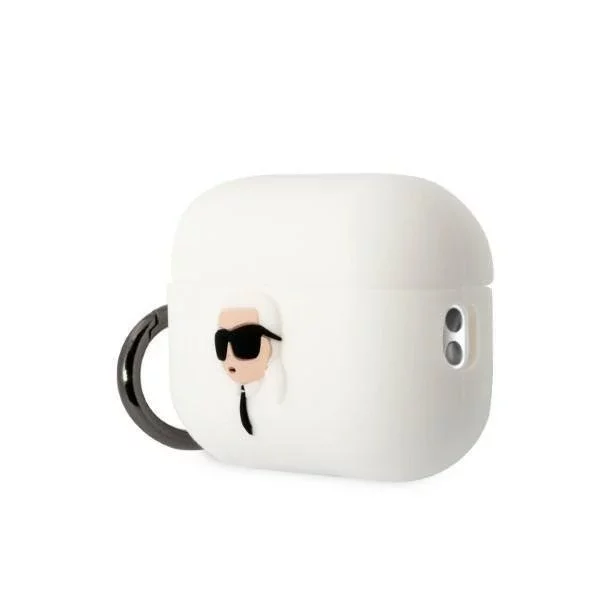 Protective case for headphones Karl Lagerfeld KLAP2RUNIKH for Apple AirPods Pro 2 cover white/white Silicone Karl Head 3D