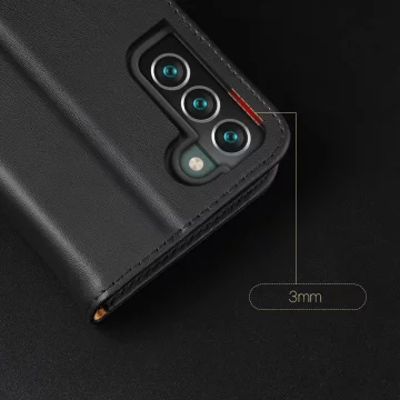 Dux Ducis Hivo skórzane etui z klapką pokrowiec ze skóry naturalnej portfel na karty i dokumenty Samsung Galaxy S22+ (S22 Plus) czerwony