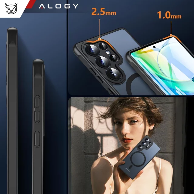 Pouzdro Alogy HybridMag™️ MagSafe pro Samsung Galaxy S25 Ultra, matné, černé