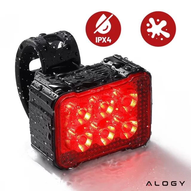 Alogy SafeRide™ LED-Fahrradlicht, wasserdichte Taschenlampe, Vorder- und Rücklicht, 2er-Pack