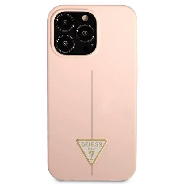 Guess GUHCP13LSLTGP iPhone 13 Pro / 13 6,1" růžové / růžové pevné pouzdro silikonový trojúhelník