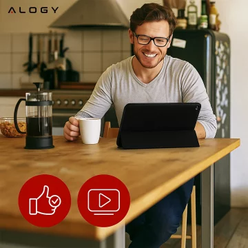 Etui do Apple iPad 10.2 9 gen 8/7 2021/2020/2019 Smart Pencil Case Alogy TPU obudowa na tablet Czarne + Szkło