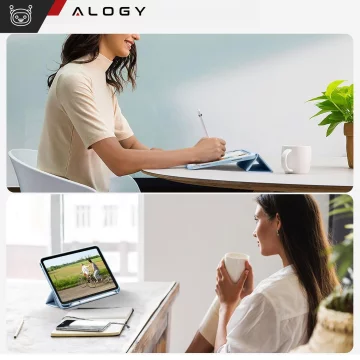 Etui + Szkło do Apple iPad 10gen. 10.9" 2022 / A16 11gen. 11" 2025 obudowa na tablet Alogy Smart Case Pencil Holder Niebieskie