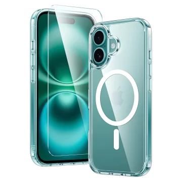 Etui do Apple iPhone 16 obudowa Alogy Anti-Shock Hybrid Case do MagSafe Przezroczyste + szkło hartowane