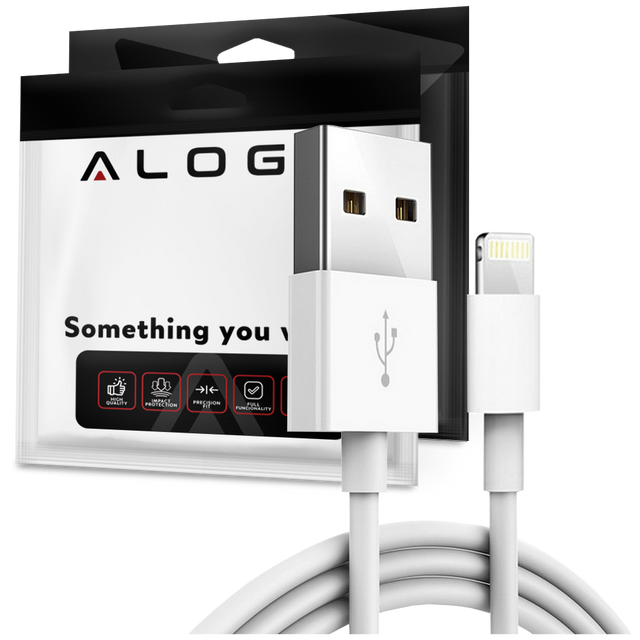Alogy 2m Fast Charge USB to Lightning kabel iPhone nabíjecí kabel 20W Bílý