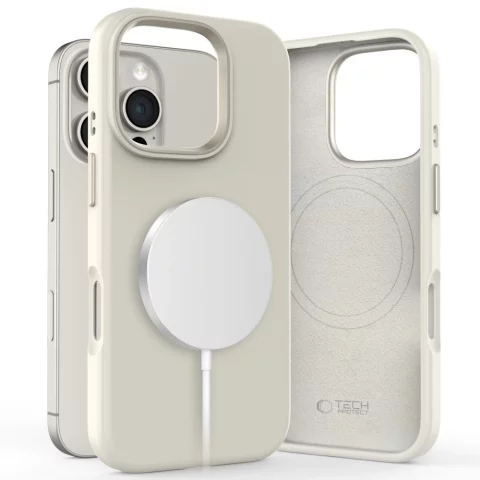Etui do iPhone 16 Pro Tech-Protect Silicone Pure MagSafe Latte