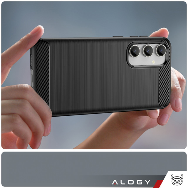 Case for Samsung Galaxy S23 FE armored back phone cover case Alogy Carbon Silicone black