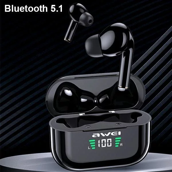 AWEI Bluetooth 5.1 T29P TWS kabellose Kopfhörer-Dockingstation Schwarz