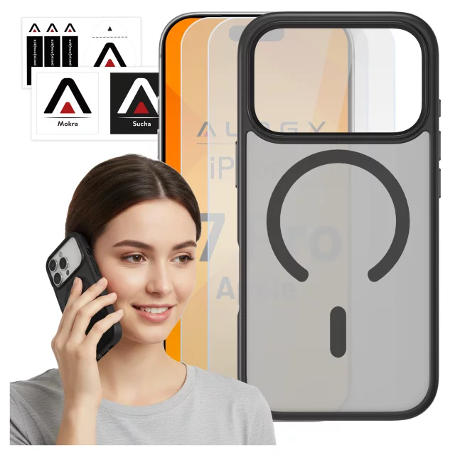 Pouzdro pro Apple iPhone 16 Pro Max Alogy MagSafe Hybrid Matte Case Matte Cover with Lens Protection Black