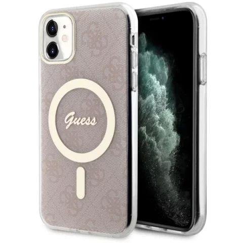 Etui Guess GUHMN61H4STP pro iPhone 11 6,1" pevný obal 4G MagSafe