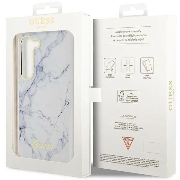 Etui Guess GUHCS23SPCUMAH do Samsung Galaxy S23 S911 biały/white hardcase Marble