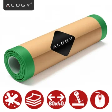 Podložka na stůl 80×40 cm – protiskluzová ochranná podložka z elegantní PU ekokůže, pro myš a klávesnici, stylová a odolná – Alogy WorkMat™ Green