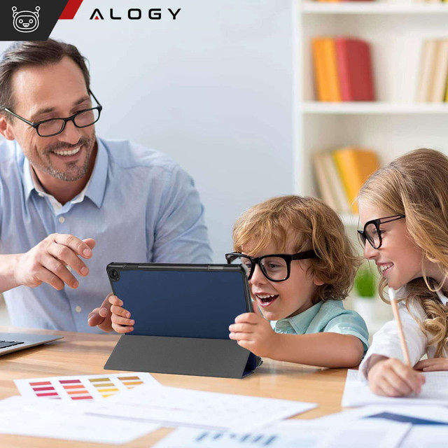 Etui Alogy Book Cover Case für Lenovo M10 3gen. 10,1 Zoll 2022 TB-328FU TB-328XU Granatowe