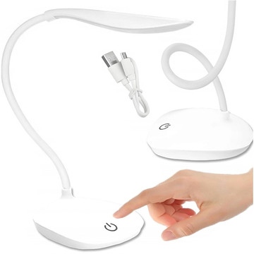 LED desk lamp for desk touch touch school USB standing night wireless Flexible Alogy White