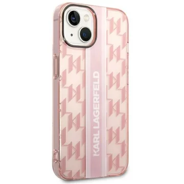 Ochranné pouzdro na telefon Karl Lagerfeld KLHCP14MHKLSPCP pro Apple iPhone 14 Plus 6,7" pevné pouzdro růžové/růžové Mono Vertical Stripe