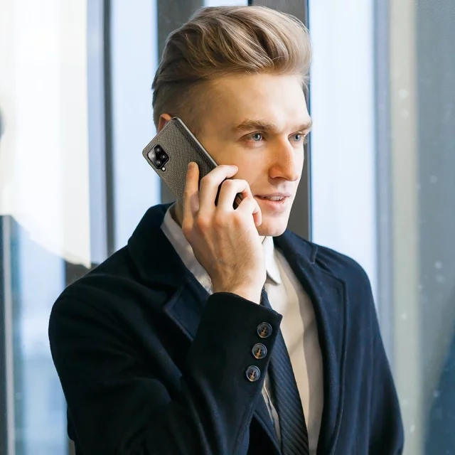 Dux Ducis Fino case cover covered with nylon material for Samsung Galaxy A42 5G green