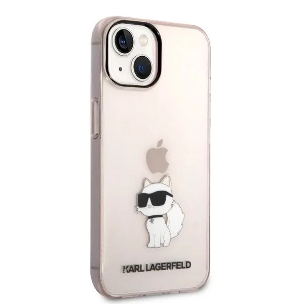 Ochranné pouzdro na telefon Karl Lagerfeld KLHCP14SHNCHTCP pro Apple iPhone 14 6,1" růžové/růžové pevné pouzdro Ikonik Choupette