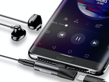 Baseus Adapter USB-C to Audio Mini Jack 3.5mm angled USB-C L41 Black