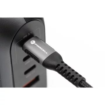 Kabel USB-A na Lightning 12W 2m Nylon Forcell Hliník Bílý