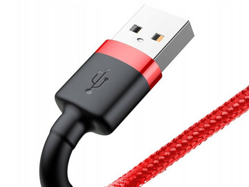 Kabel 2m Baseus Keviar USB Lightning k iPhone iPad iPod 1.5A Czerwony