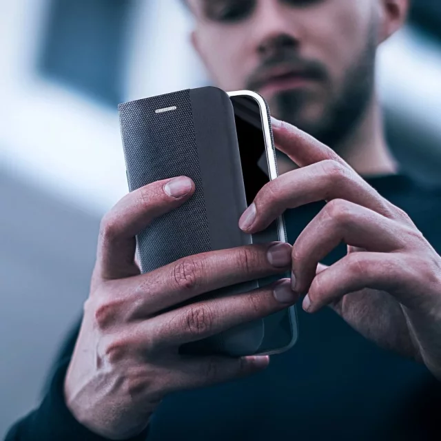 Pouzdro SENSITIVE Book pro Xiaomi Redmi Note 14 Pro s černým stojánkem