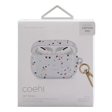 Protective case for UNIQ earphones case Coehl Terrazzo for Apple AirPods Pro white/natural white