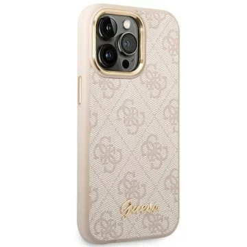 Etui Guess GUHCP14LHG4SHP für Apple iPhone 14 Pro 6,1" różowy/pink Hard Case 4G Vintage Gold Logo