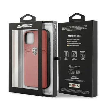Pouzdro na telefon Ferrari iPhone 11 Pro 5,8" červené/červené pevné pouzdro Off Track Leather