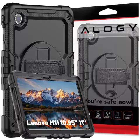Etui pancerne 360 z miejscem na rysik do Lenovo K11/ K11E 11” / M11 10.95" 11" TB330FU TB330XU TB331FC Alogy Pirate 360 Case obudowa na tablet Czarne